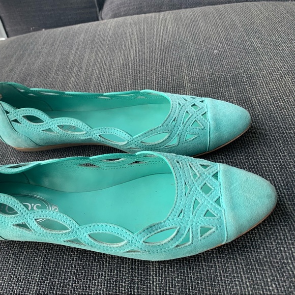 Tod's Suede Ballet flats Turquoise - Picture 3 of 17